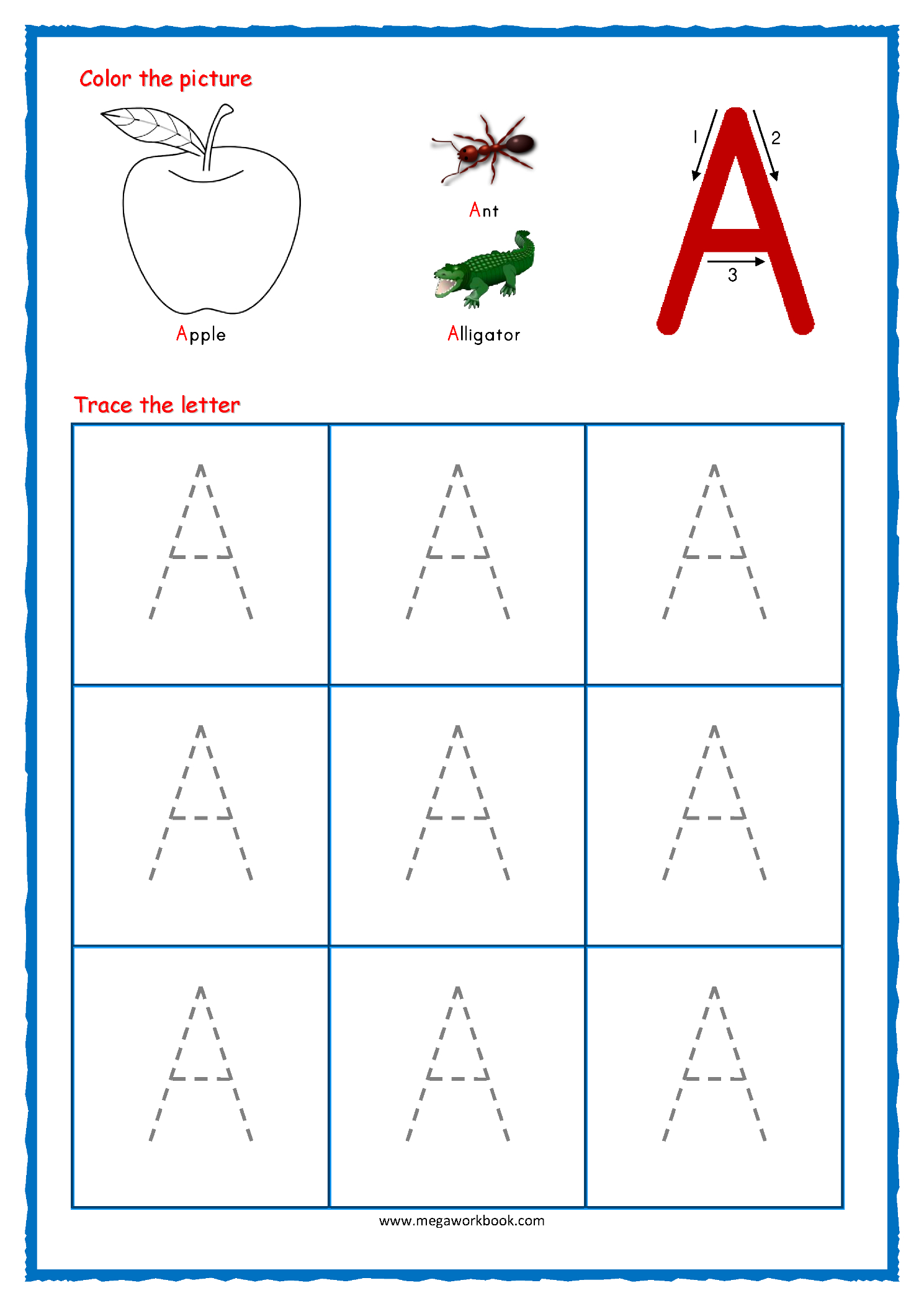 traceable letters for kindergarten
