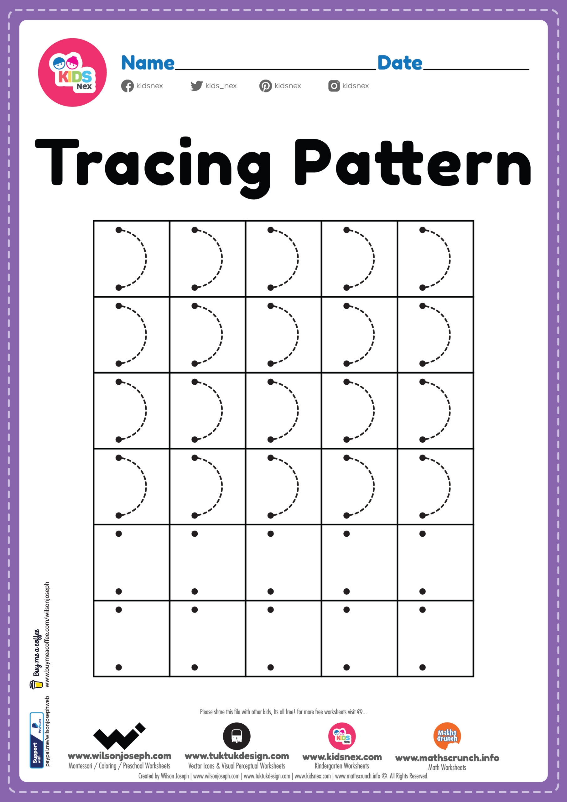 Free Printable Tracing Lines Worksheet KidsNex