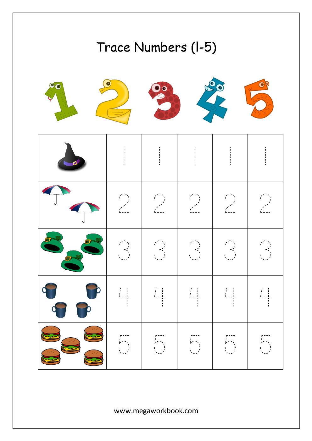Free Printable Tracing Number Worksheets