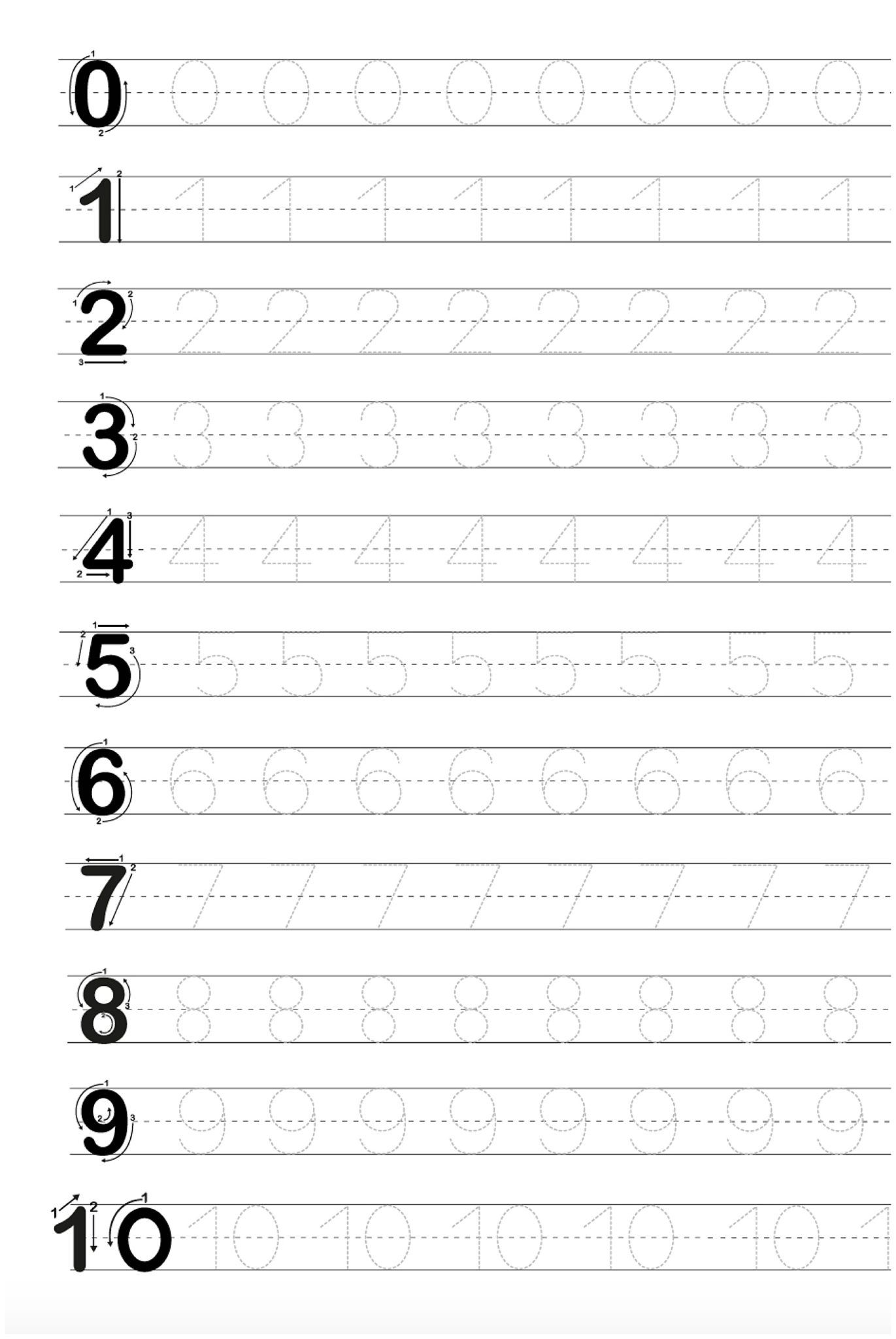 Free Printable Tracing Numbers
