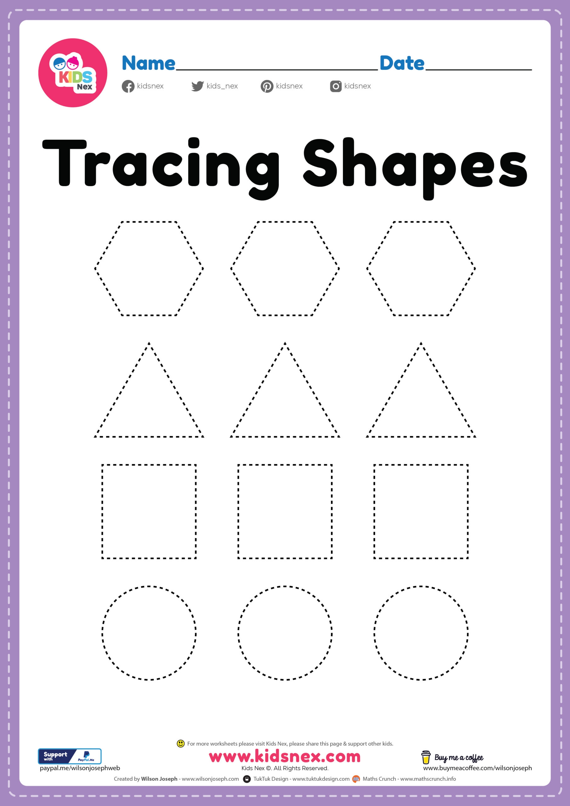 tracing shapes free printable