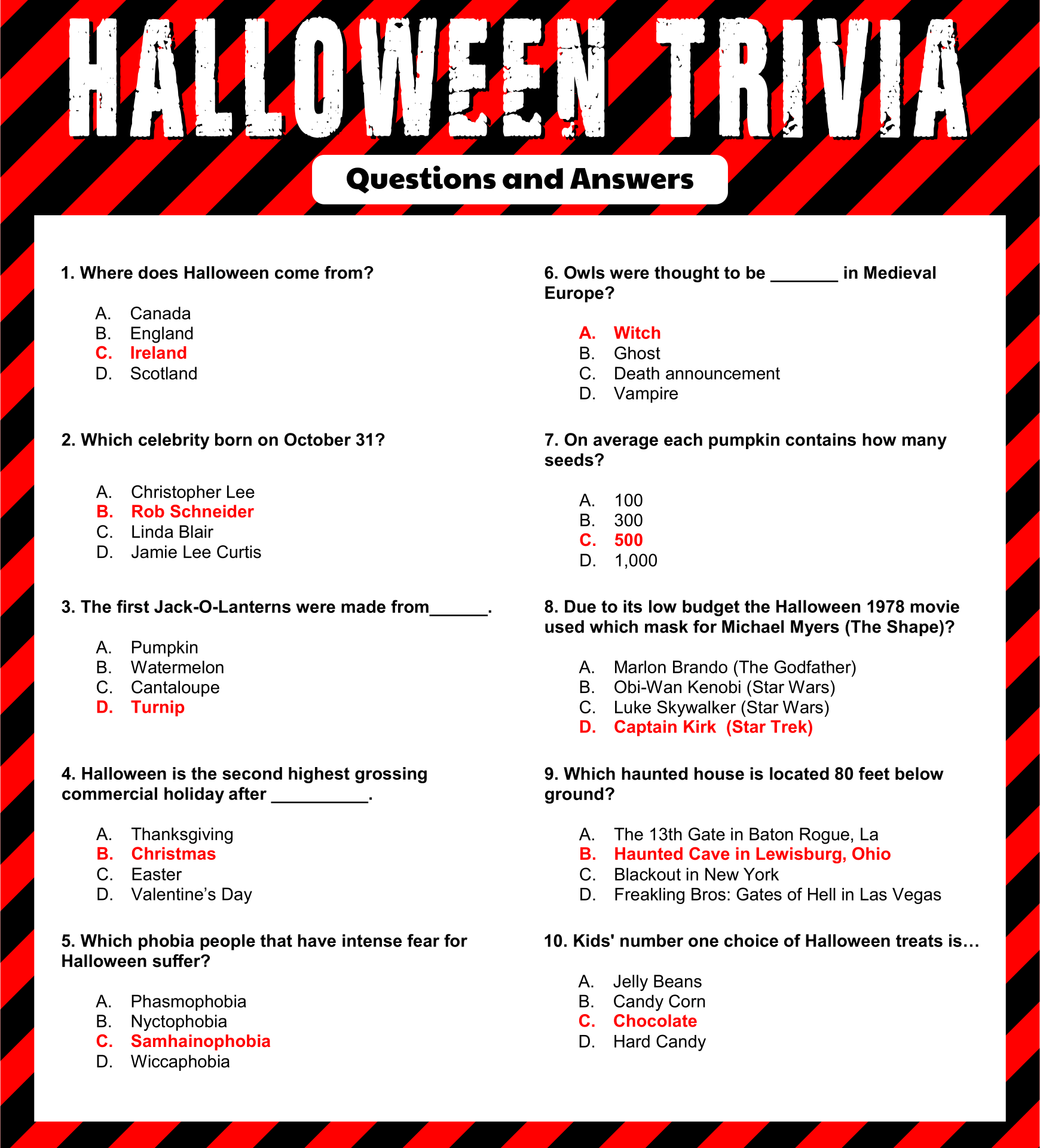 quiz questions and answers