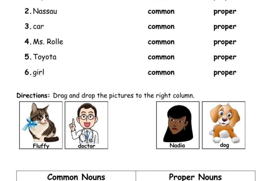 Free Proper Noun And Common Noun Worksheet Download Free Proper Noun