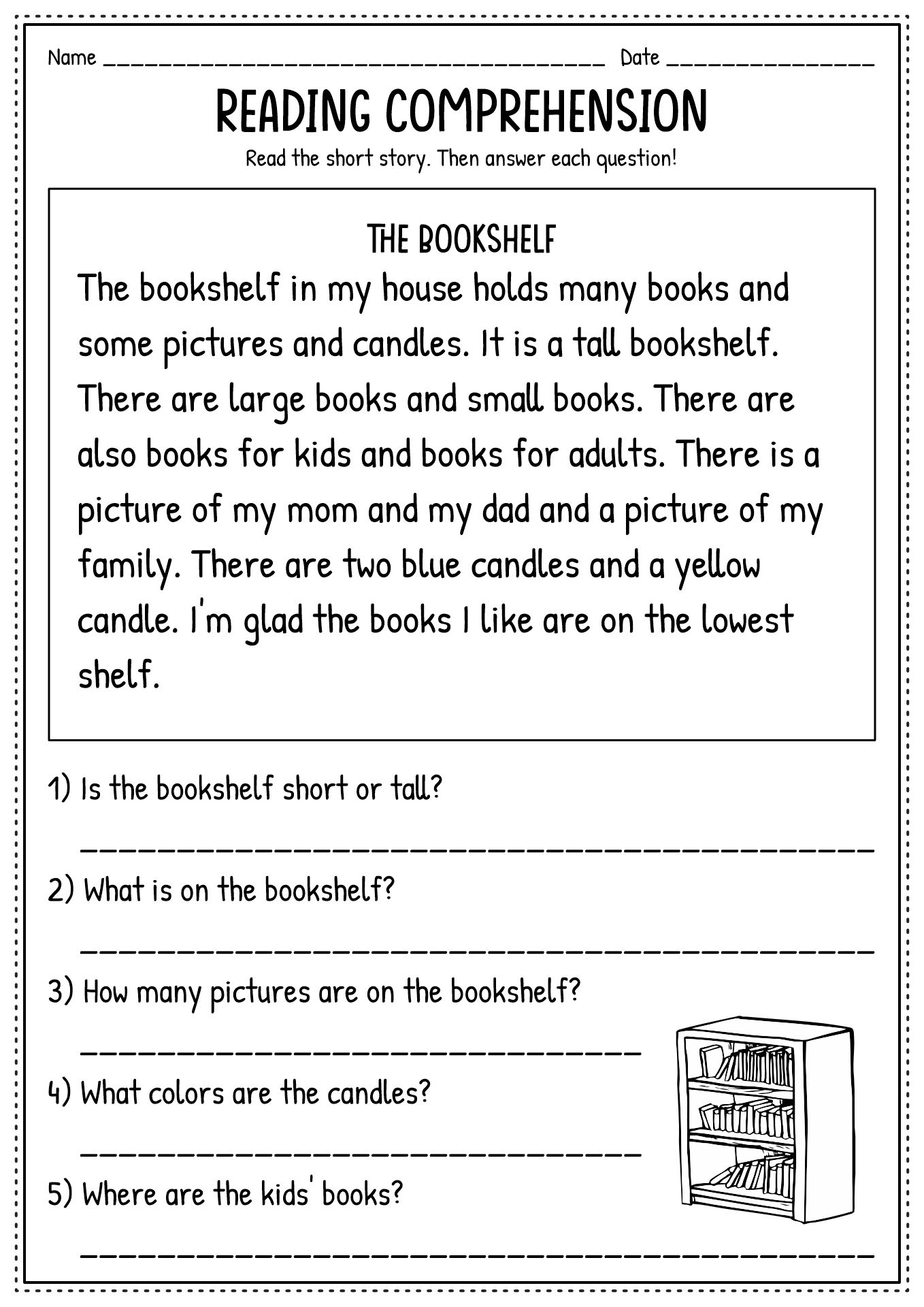 second grade reading comprehension worksheets