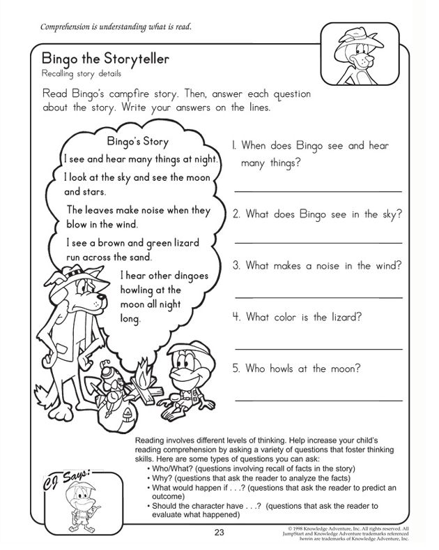 Free Second Grade Reading Worksheets