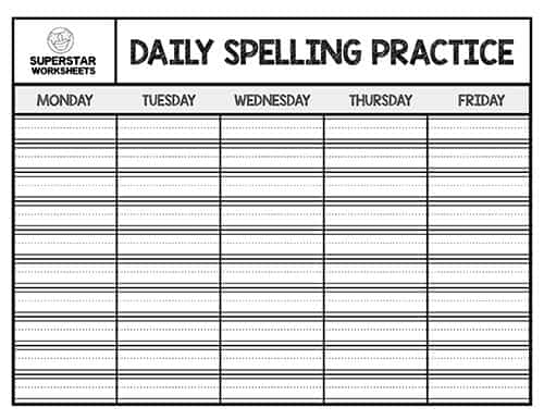 Free Spelling Worksheets Superstar Worksheets