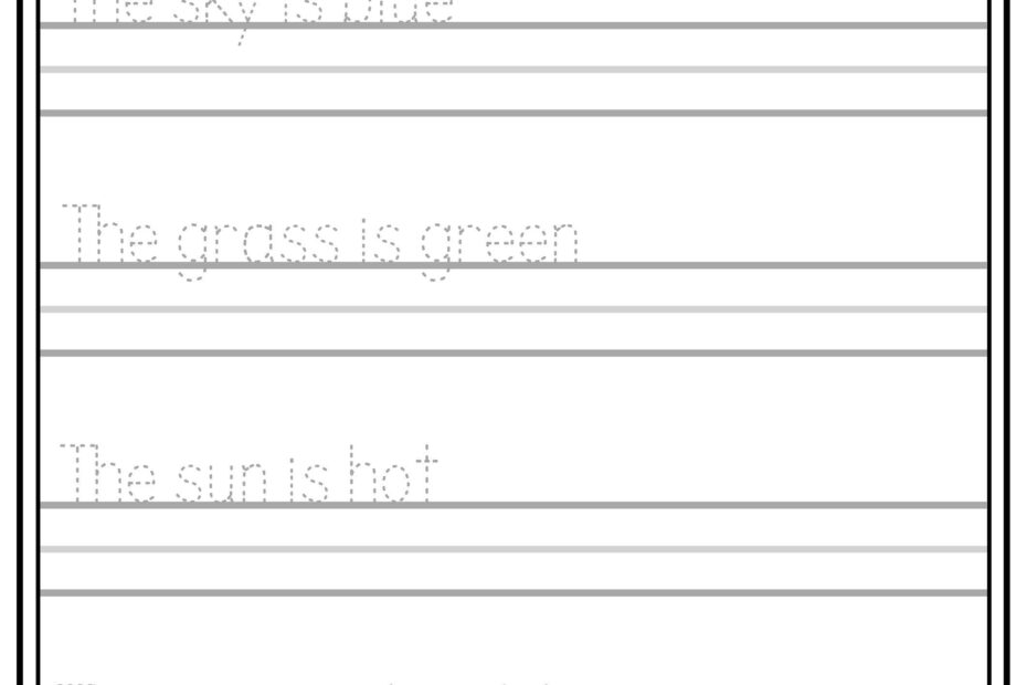 Free Trace Sentences Worksheet Download Free Trace Sentences Worksheet