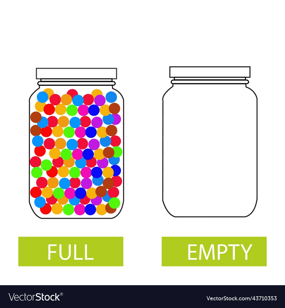 Full And Empty Concept Card Royalty Free Vector Image