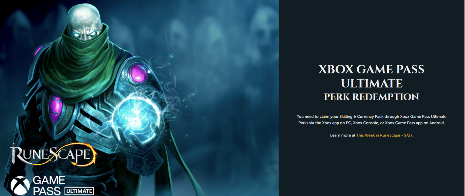 Get One Free Month Of Xbox Game Pass Ultimate With New Runescape Fresh 
