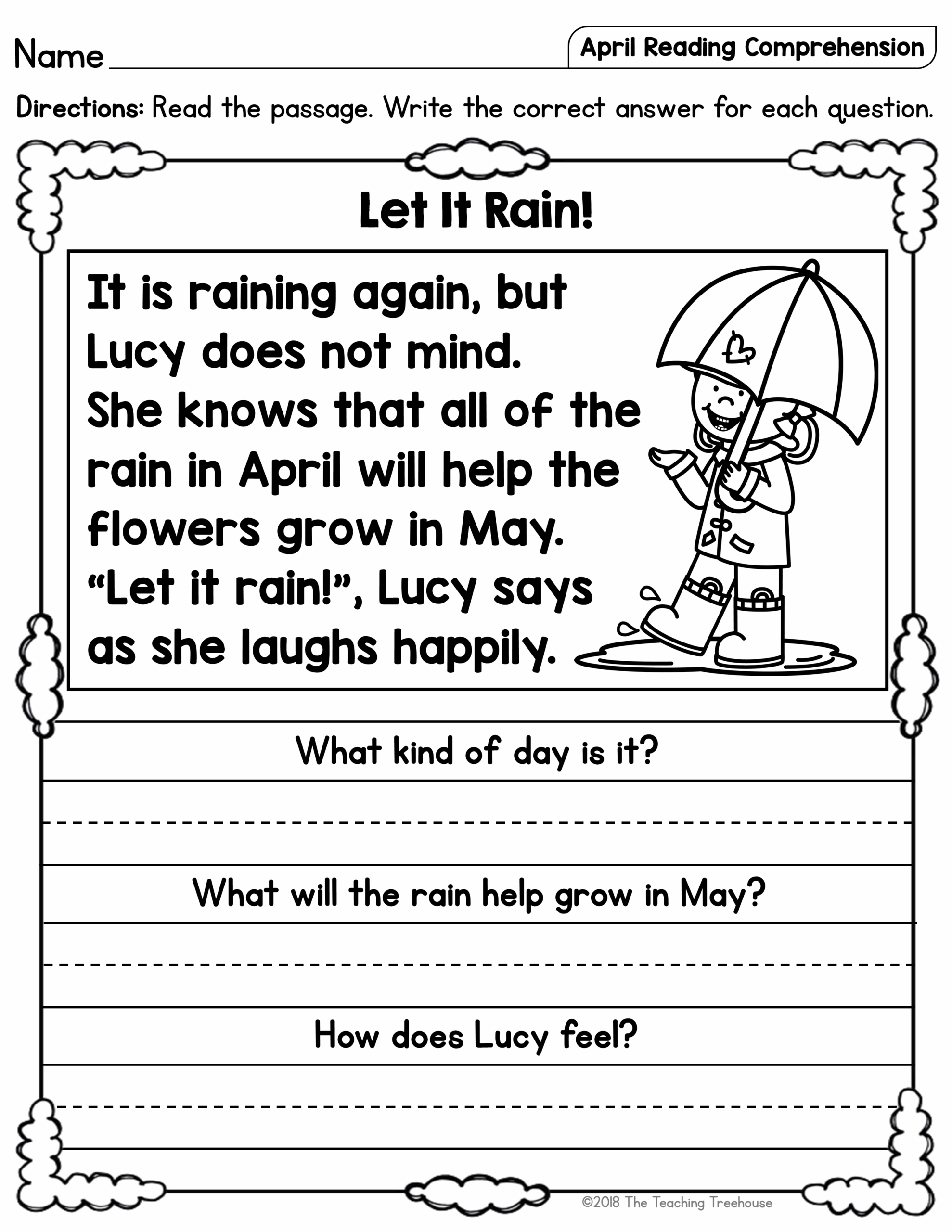 Grade 1 Reading Comprehension Passages
