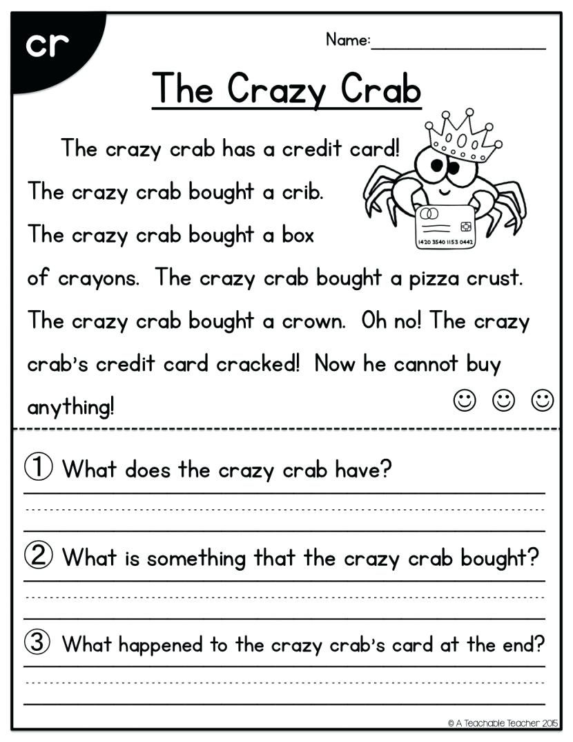 1st grade comprehension worksheets pdf