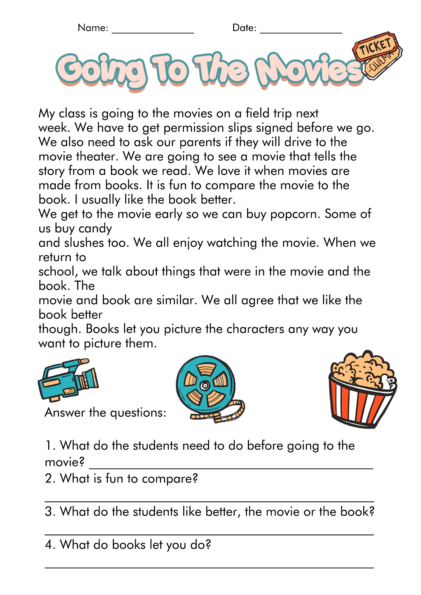 Grade 3 Reading Worksheets