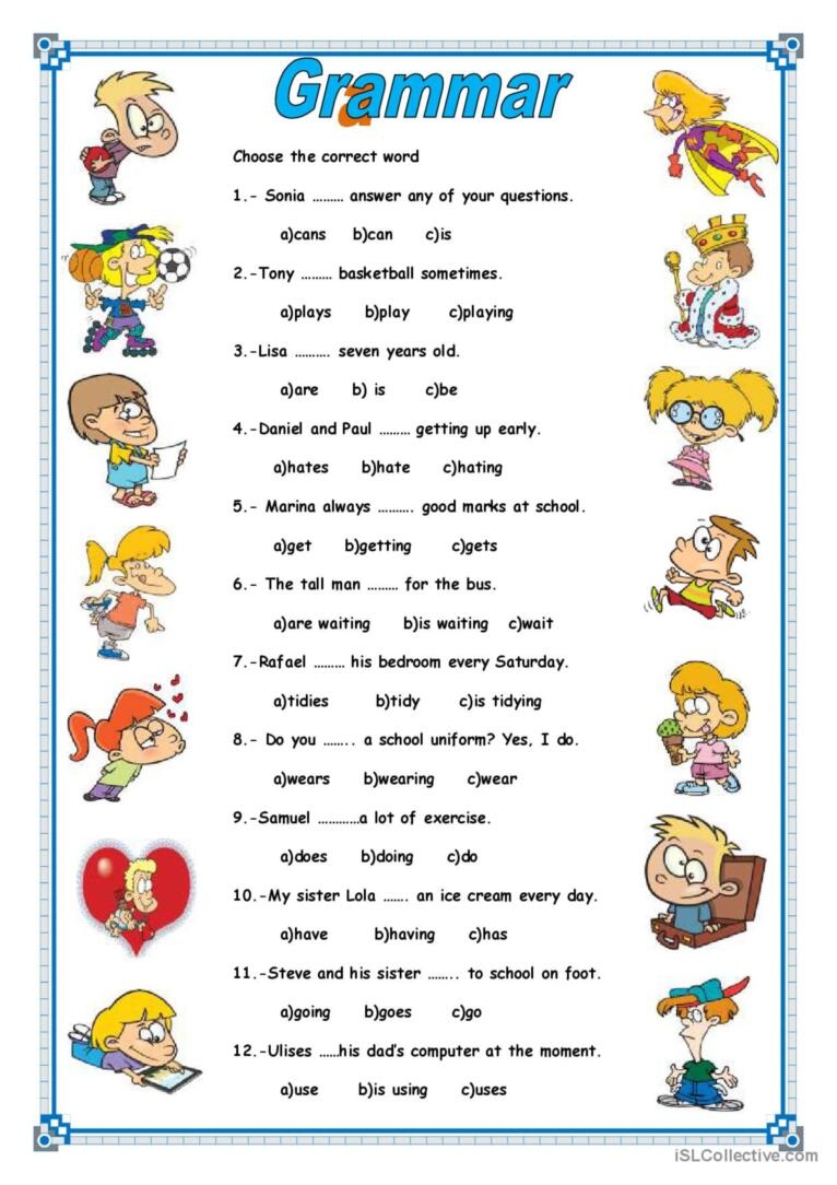 Grammar Exercises For Esl Students