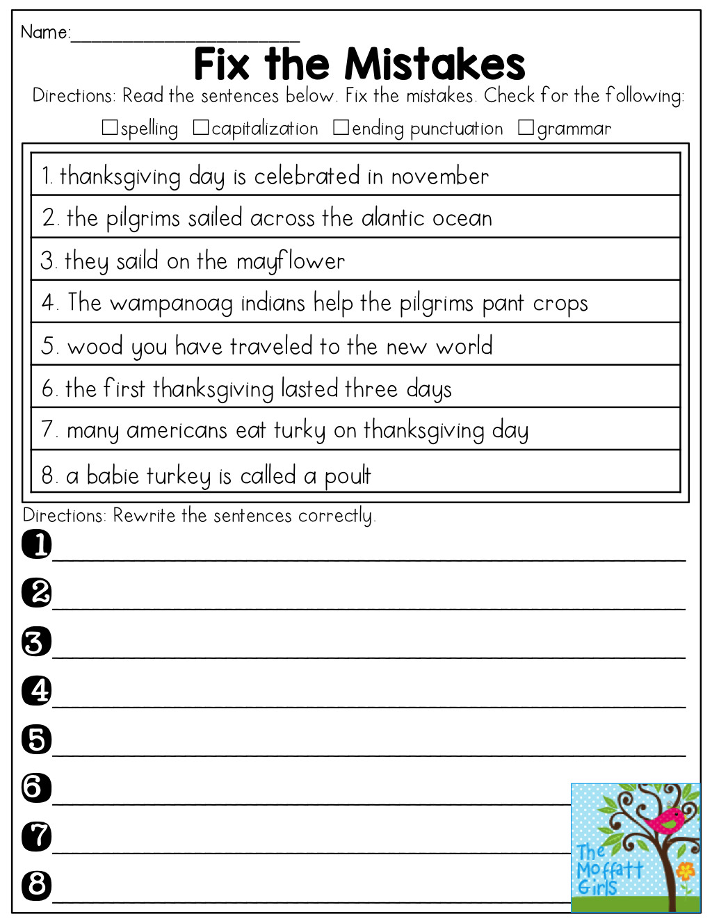 Grammar For 4th Graders Worksheets