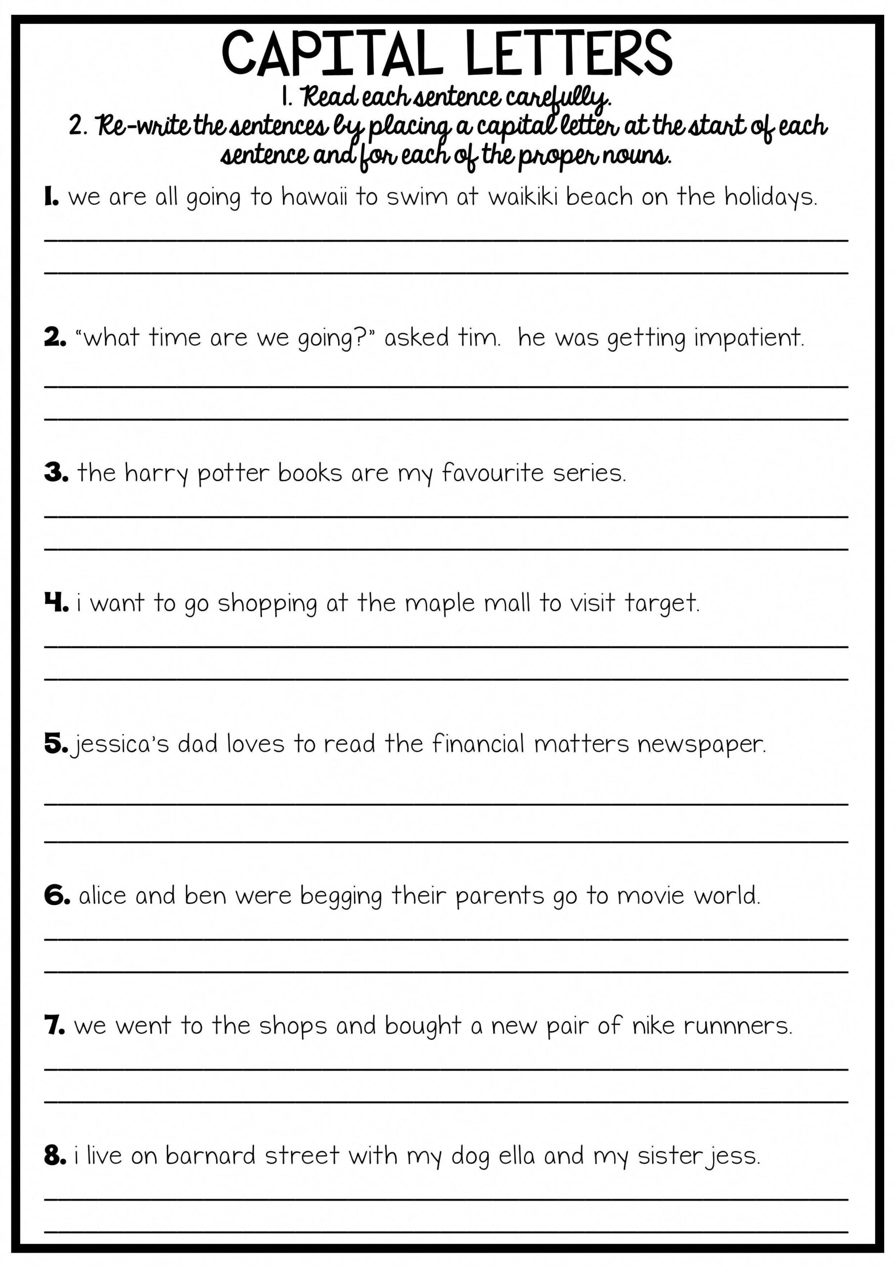 grammar worksheets for 4th graders