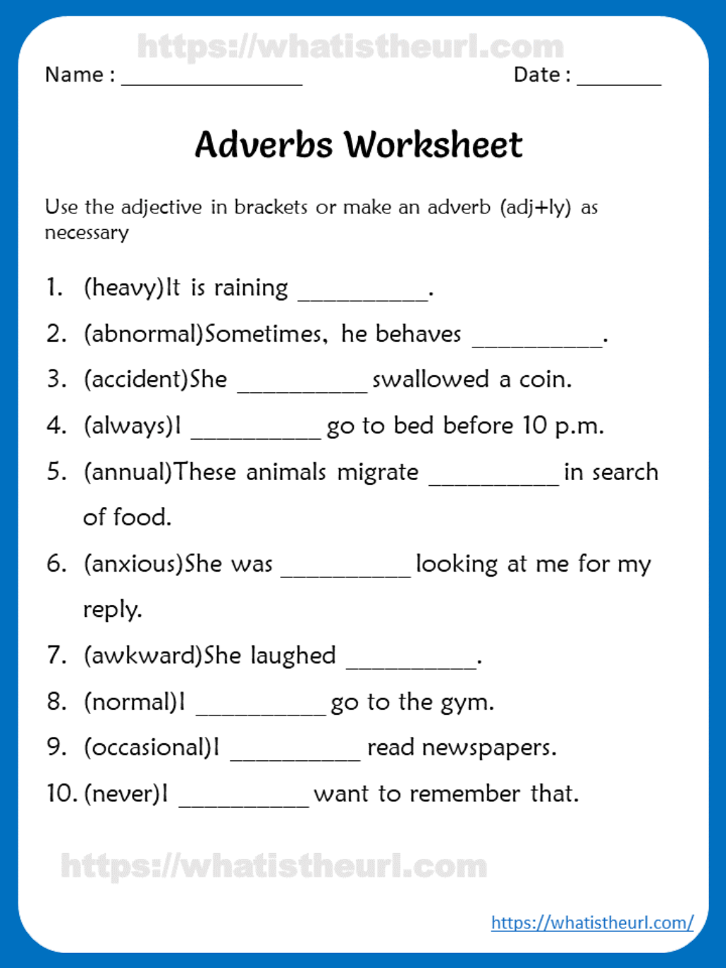Grammar For 4th Graders Worksheets