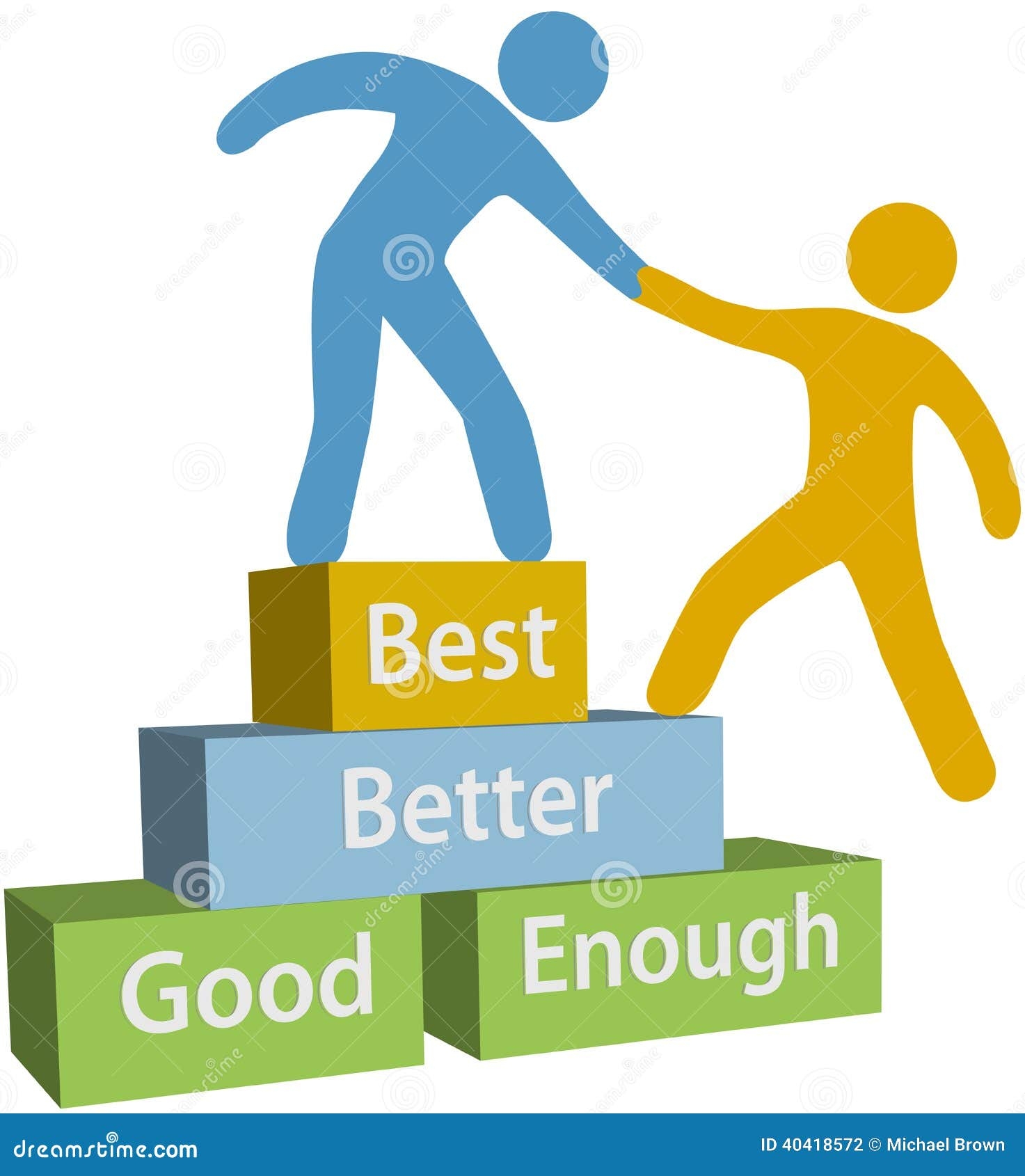 Help People Good Better Best Achievement Stock Vector Image 40418572