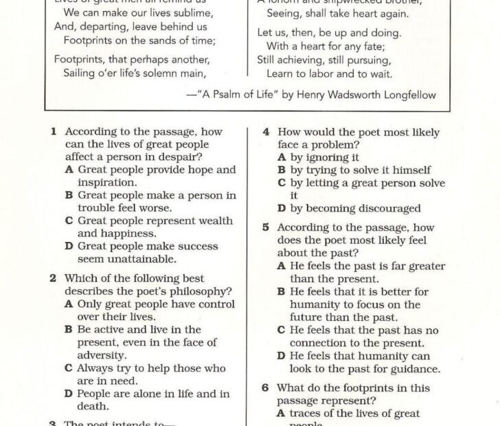 High School Reading Comprehension Test Reading Comprehension Worksheets