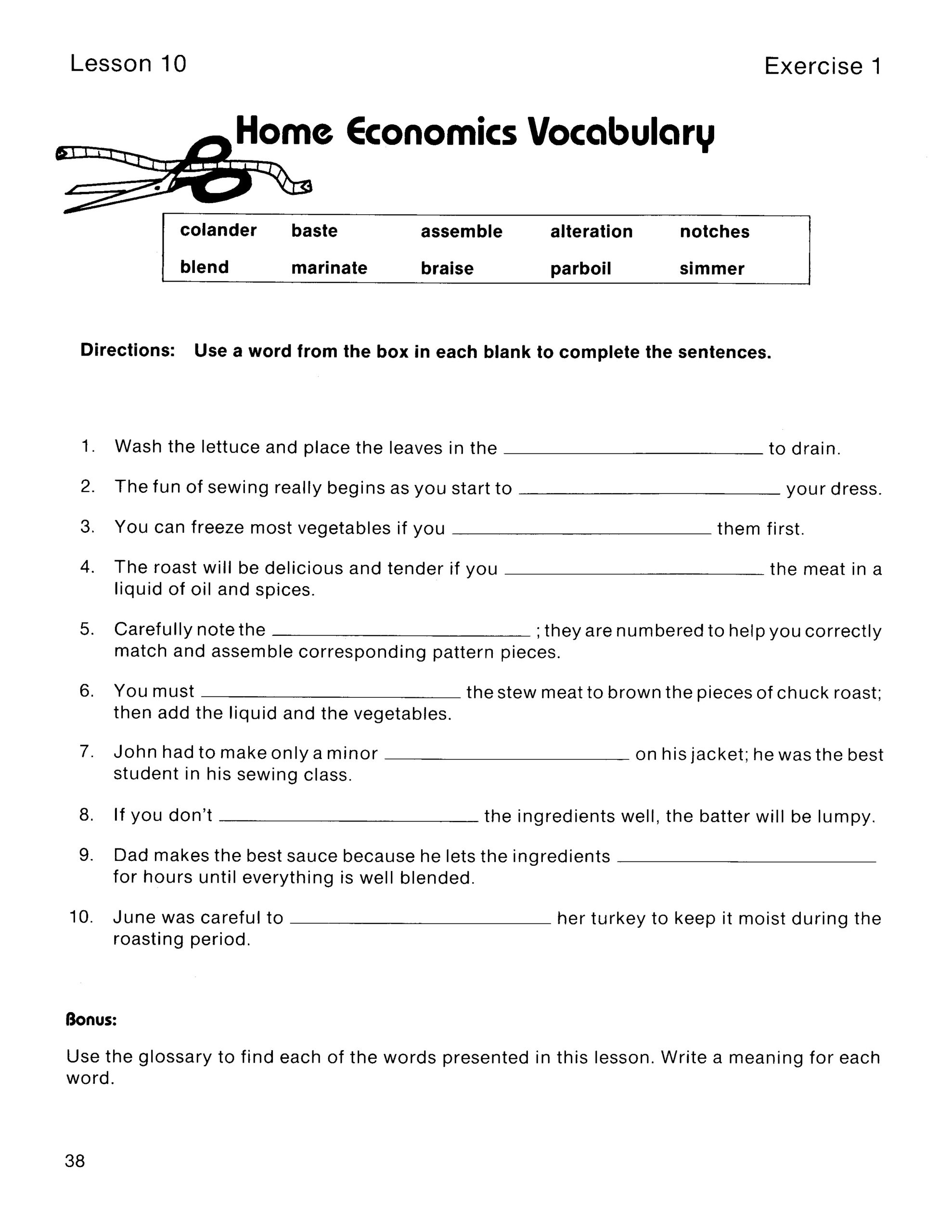 8th grade vocational vocabulary words