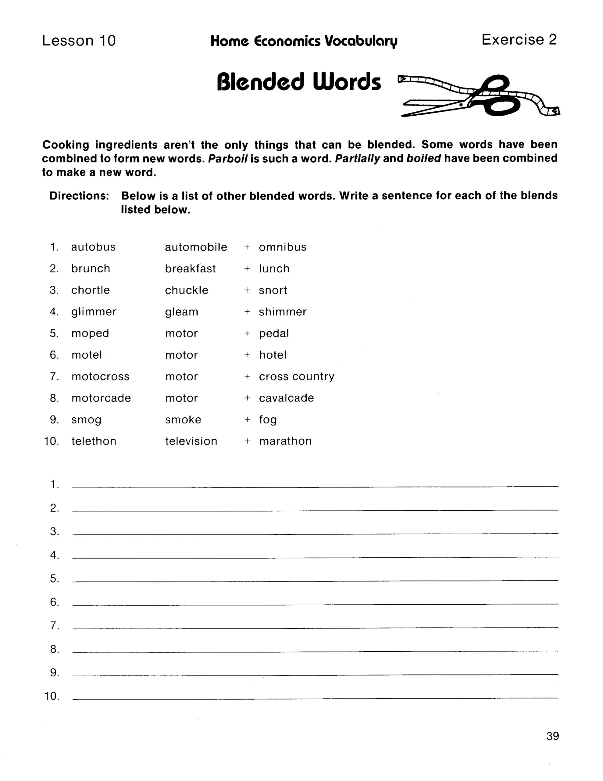 HOME ECONOMICS And VOCATIONAL VOCABULARY Made By Teachers