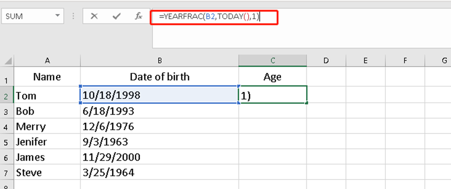 How To Calculate Age From Date Of Birth In Excel My Microsoft Office