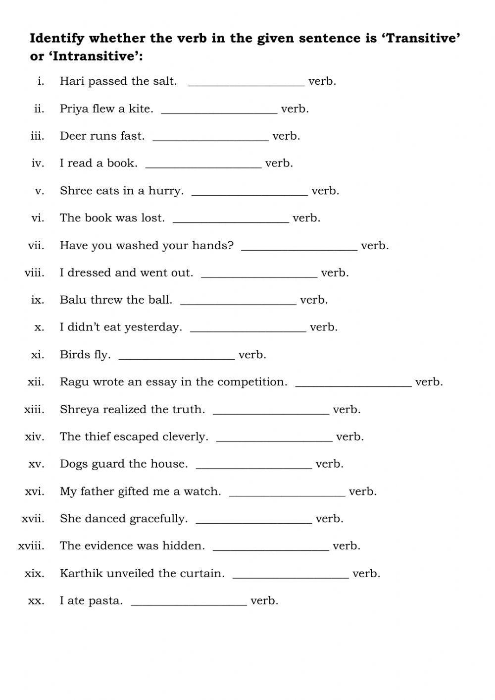 what are transitive and intransitive verbs