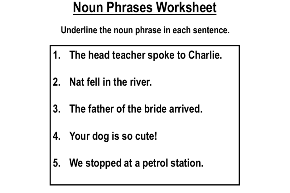 Identifying Noun Phrases Worksheet Noun Worksheets