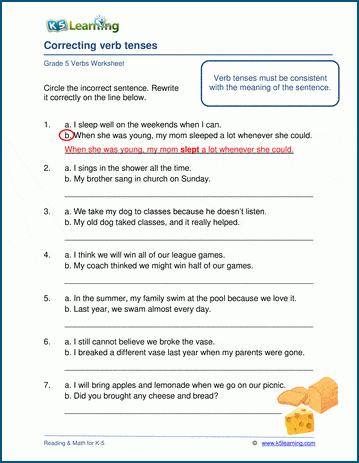 identifying tenses of verbs
