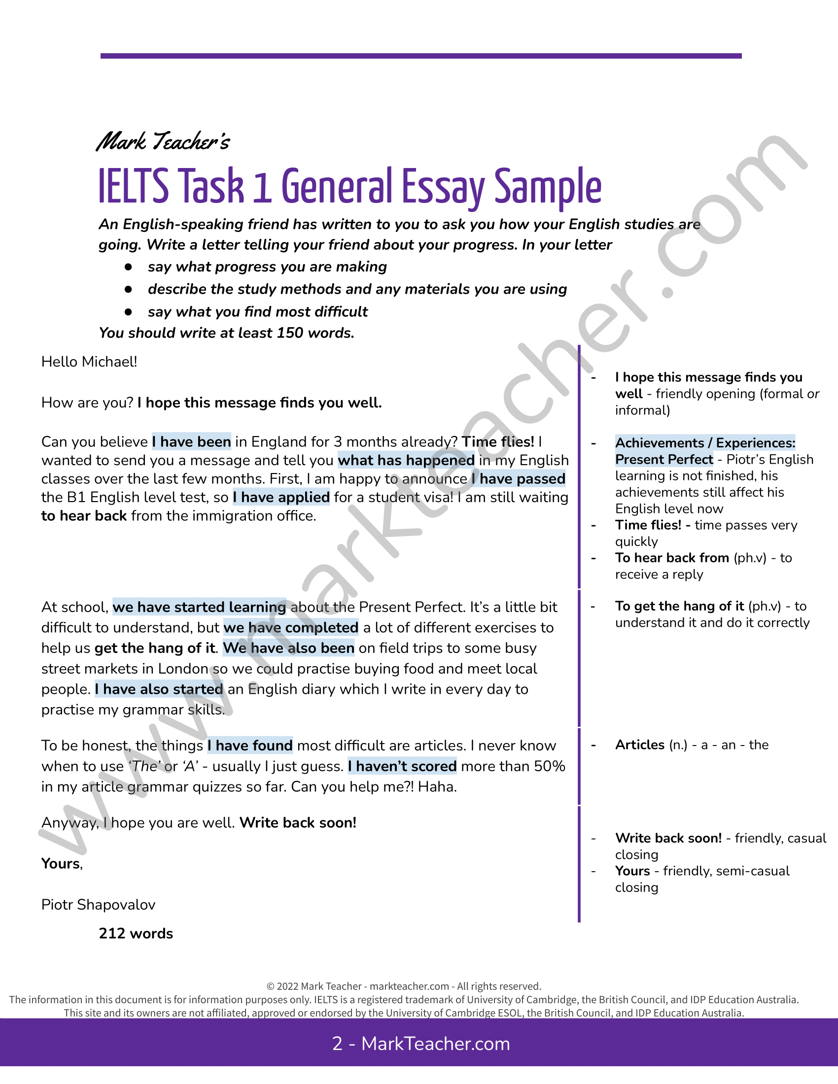 ielts writing task 1 samples with answers
