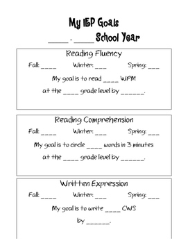Iep Reading Goals For Second Grade
