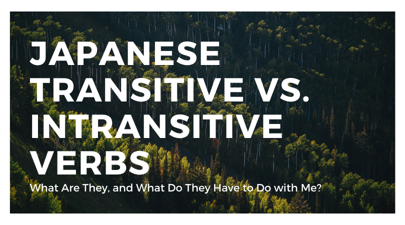 Japanese Transitive Vs Japanese Intransitive Verbs