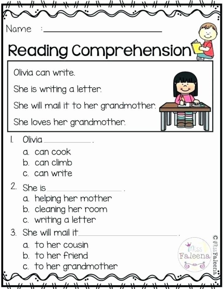 Kindergarten Reading Comprehension Worksheets Free Kindergarten 
