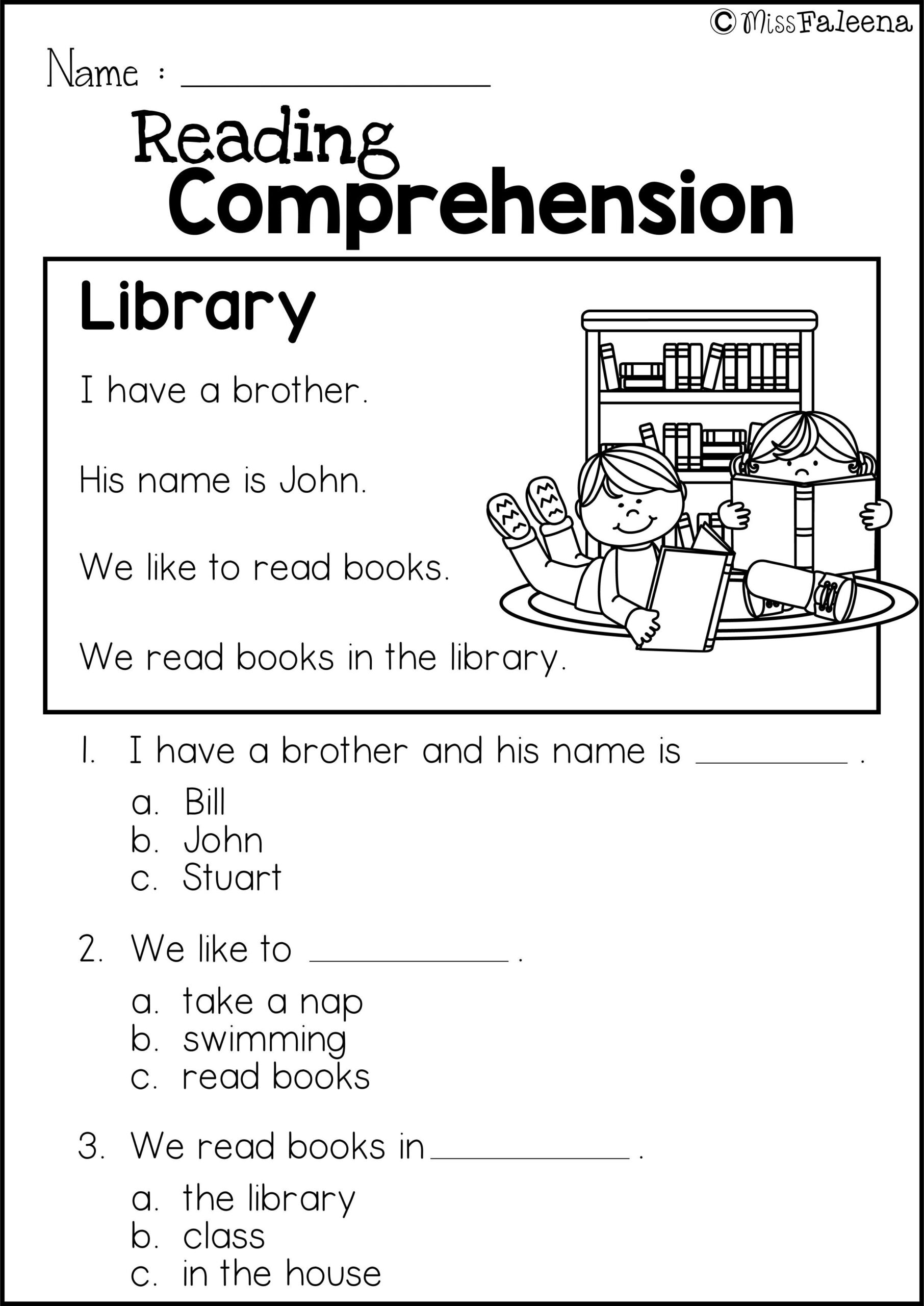 Kindergarten Reading Worksheets Kindergarten