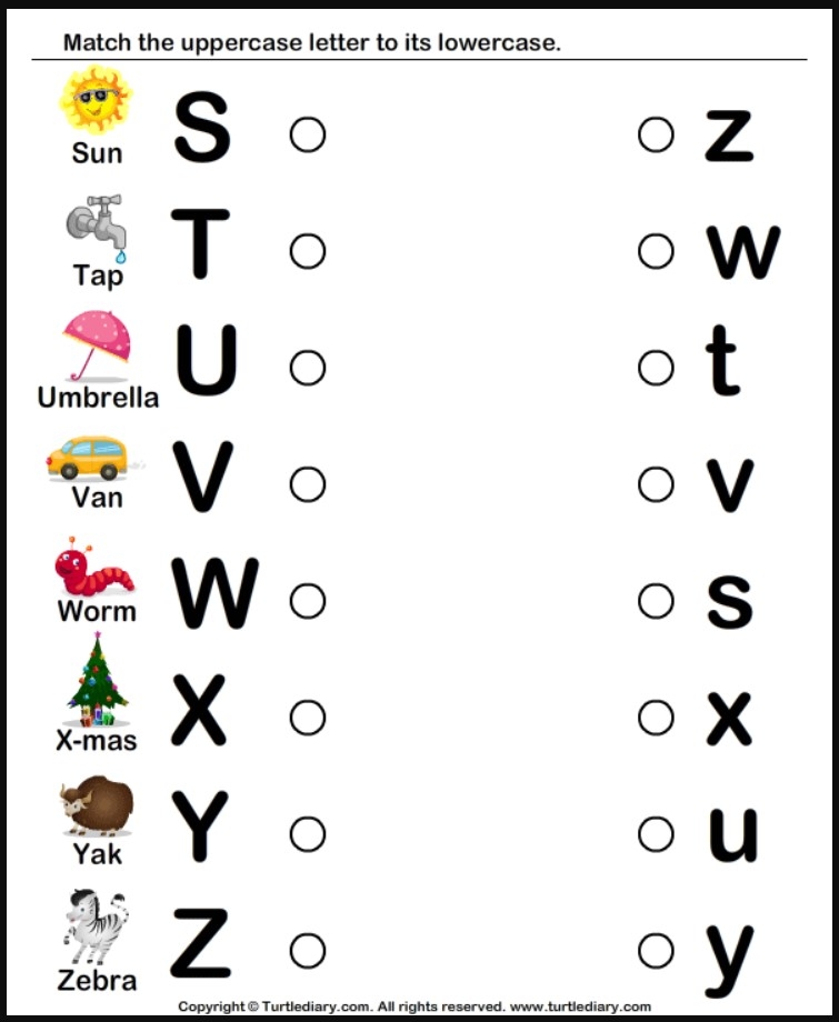 Kindergarten Worksheets Alphabet Matching Free Printable Kindergarten 