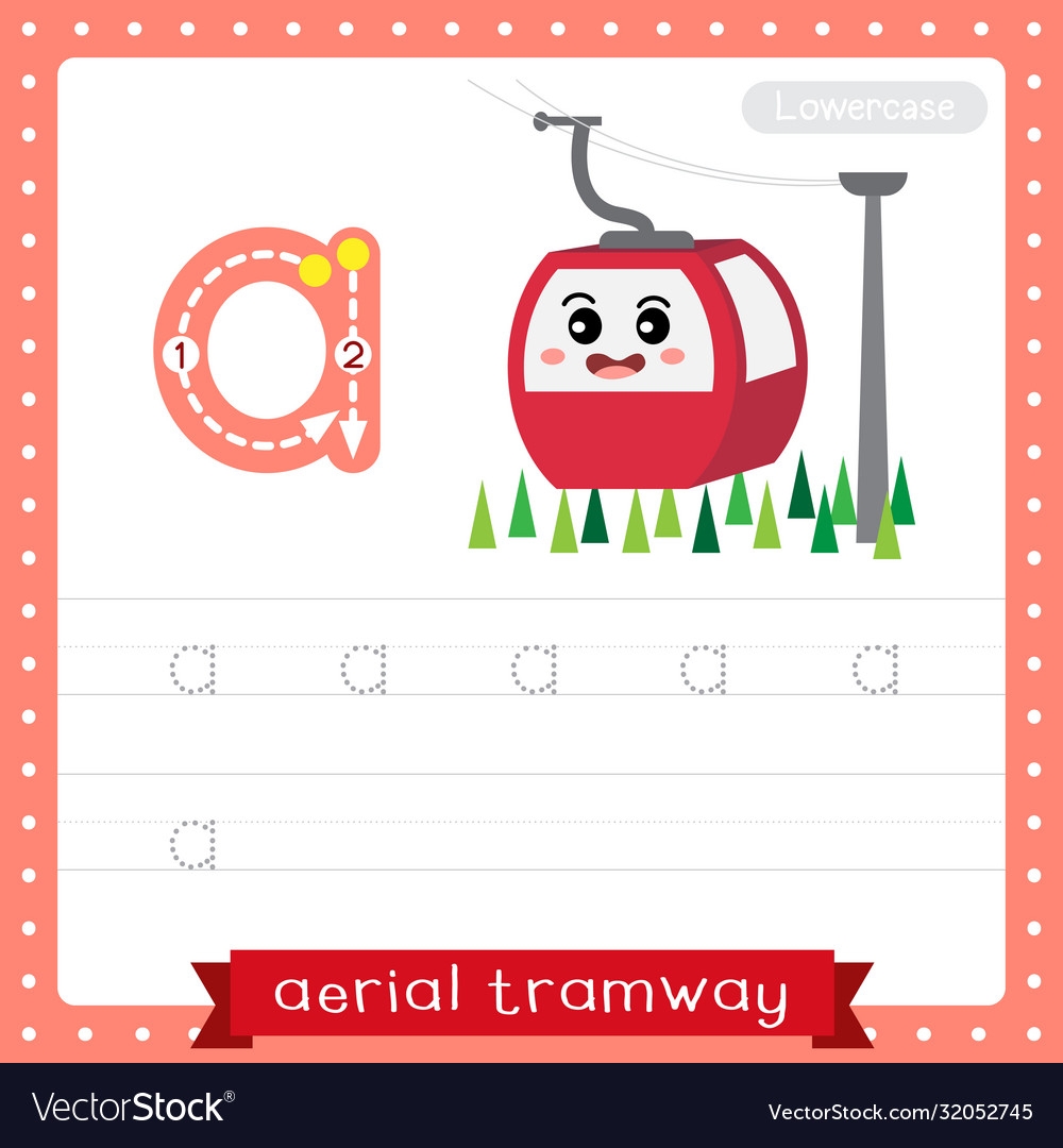 Letter A Lowercase Tracing Practice Worksheet Vector Image