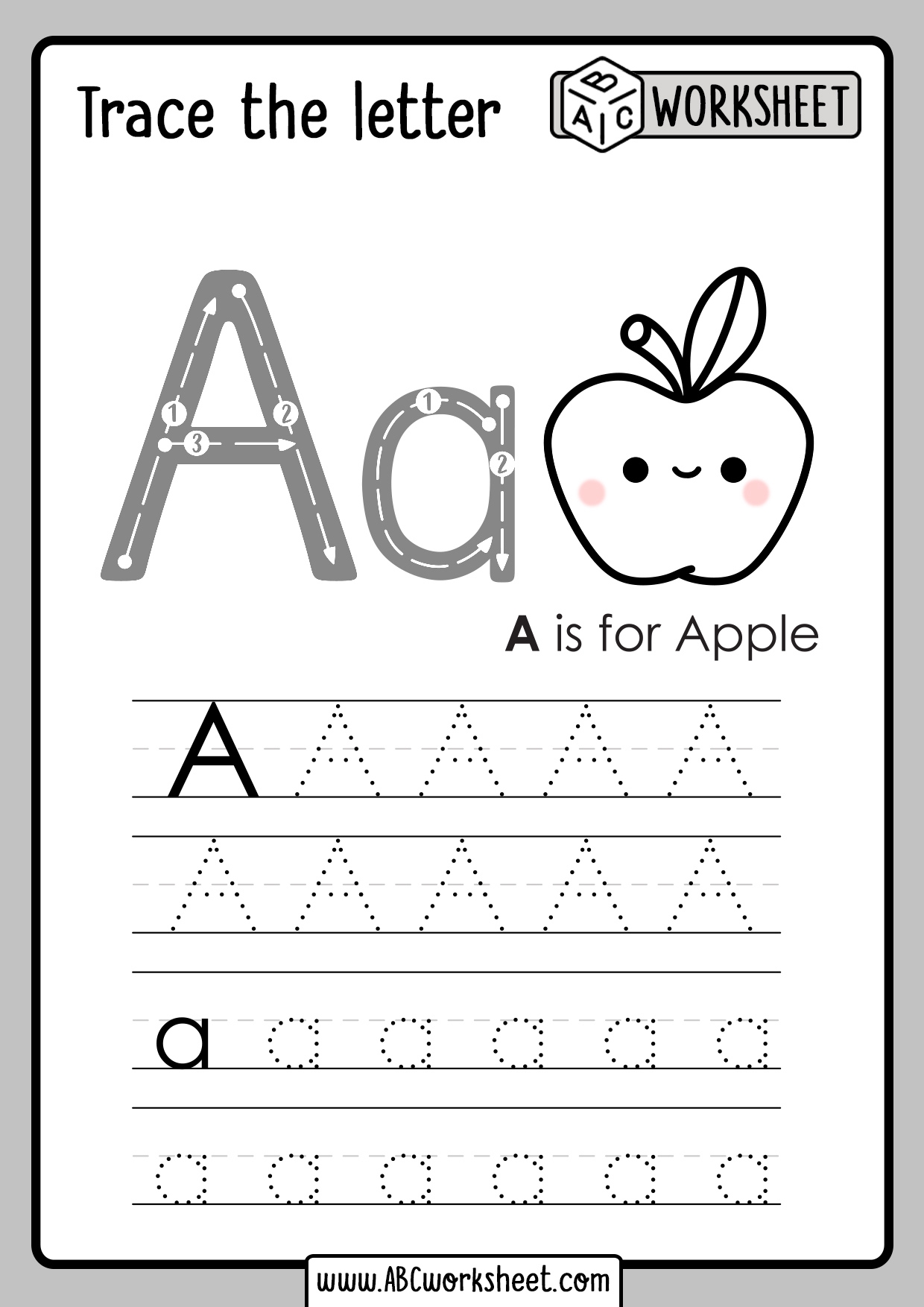tracing letters free worksheets