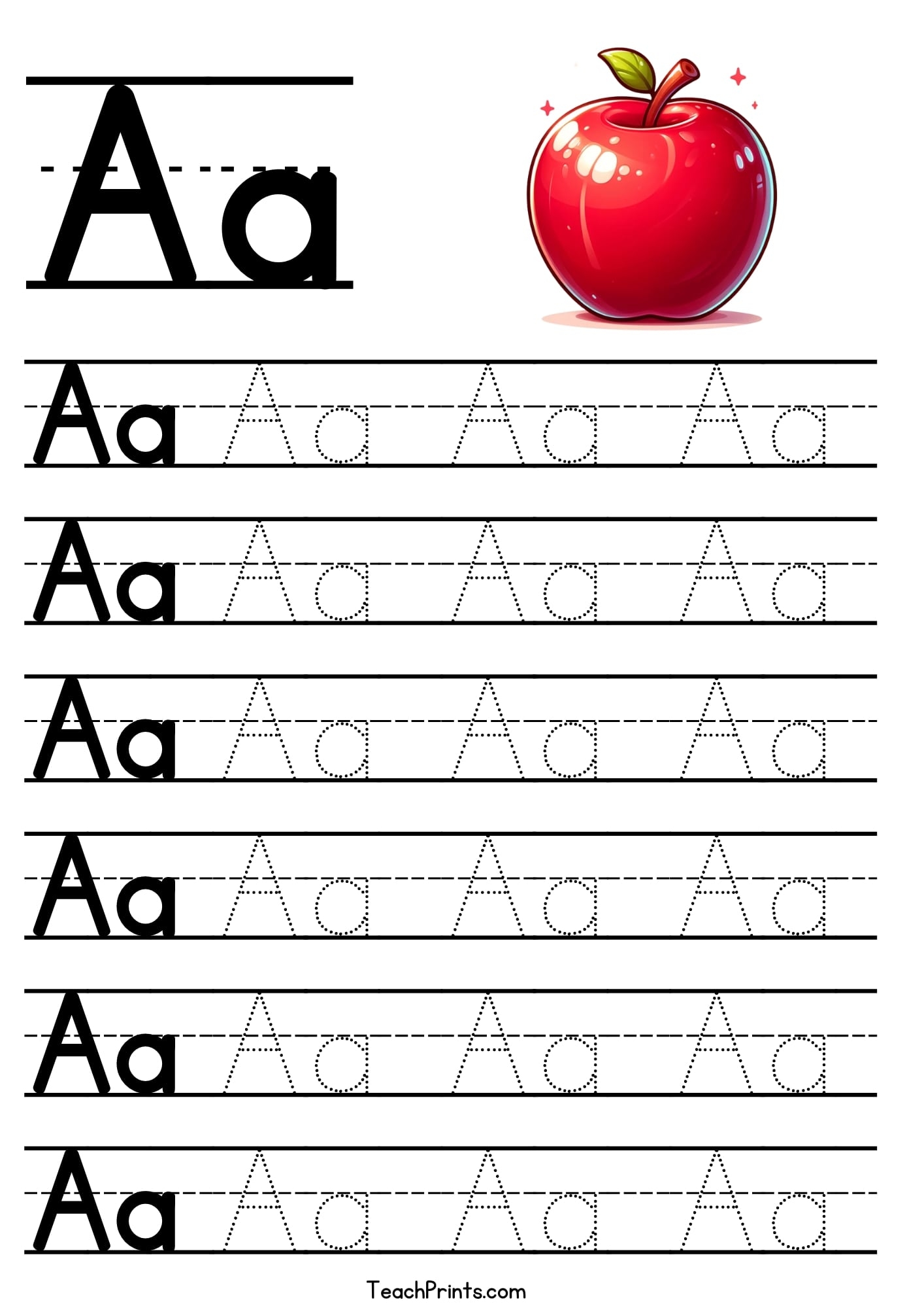 Letter A Tracing Worksheets Free Printables Teach Prints