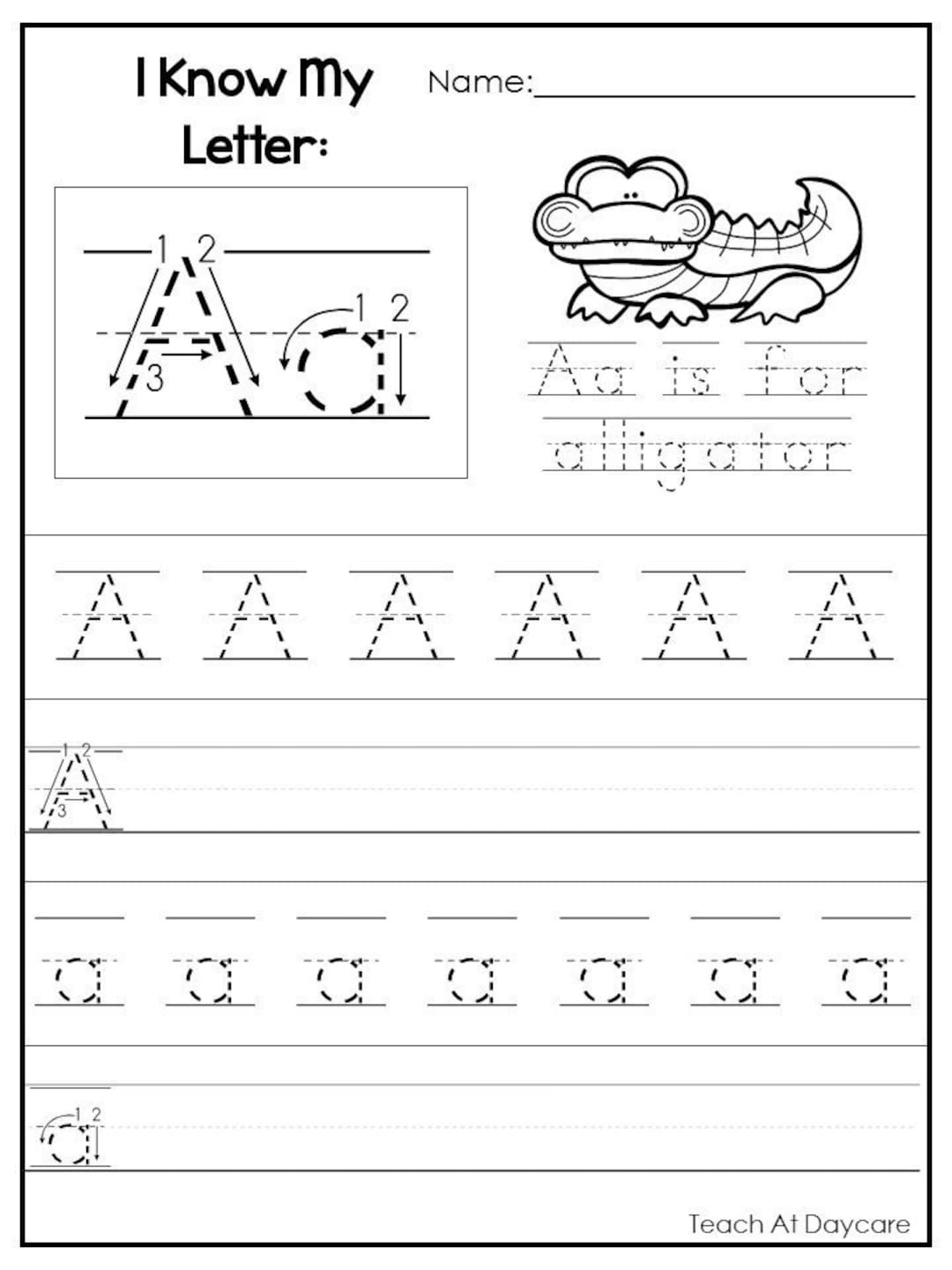 letter a tracing worksheets free