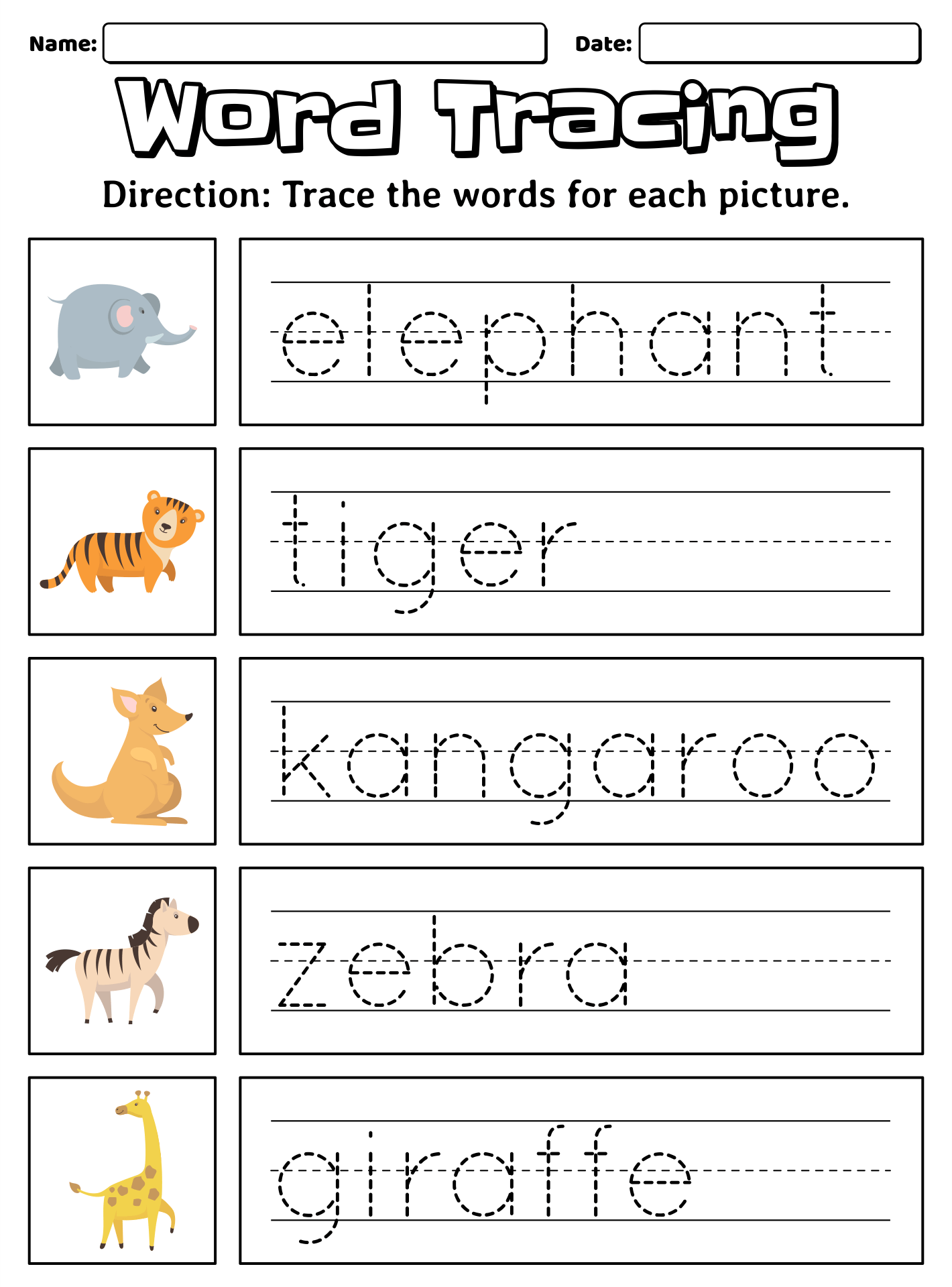 Letter And Word Tracing Worksheets LetterWorksheet