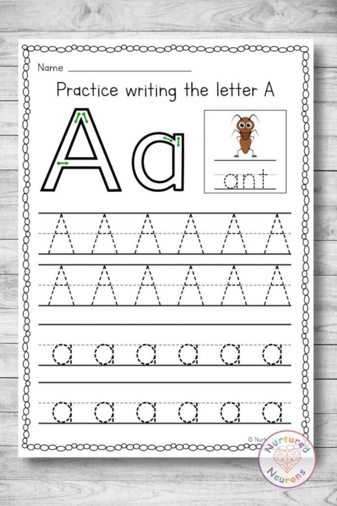 Letter Tracing Worksheets A Z Preschool And Kindergarten Printable 