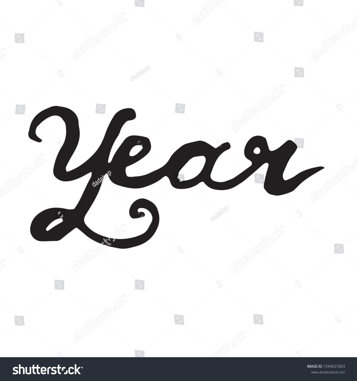Lettering Word Yearhand Lettering Translated Into Stock Vector Royalty 