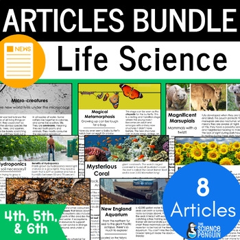 Life Science Articles Bundle Reading Passages 4th Grade 5th Grade