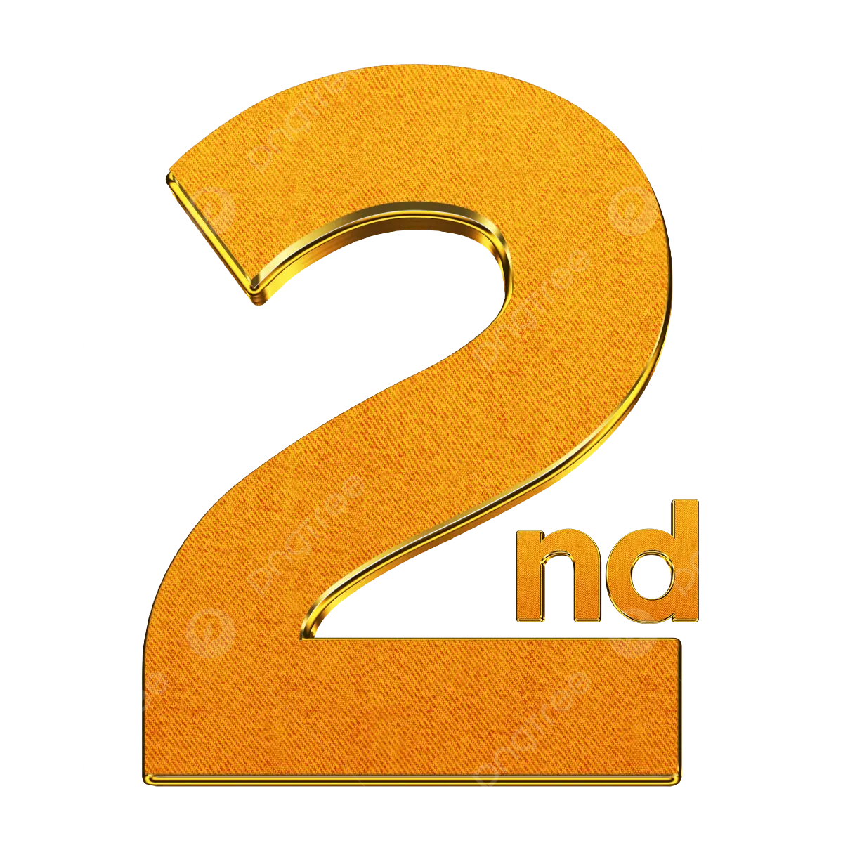 Light Golden Shiny 2nd Number Vector Shiny 3d Number 2nd Second 