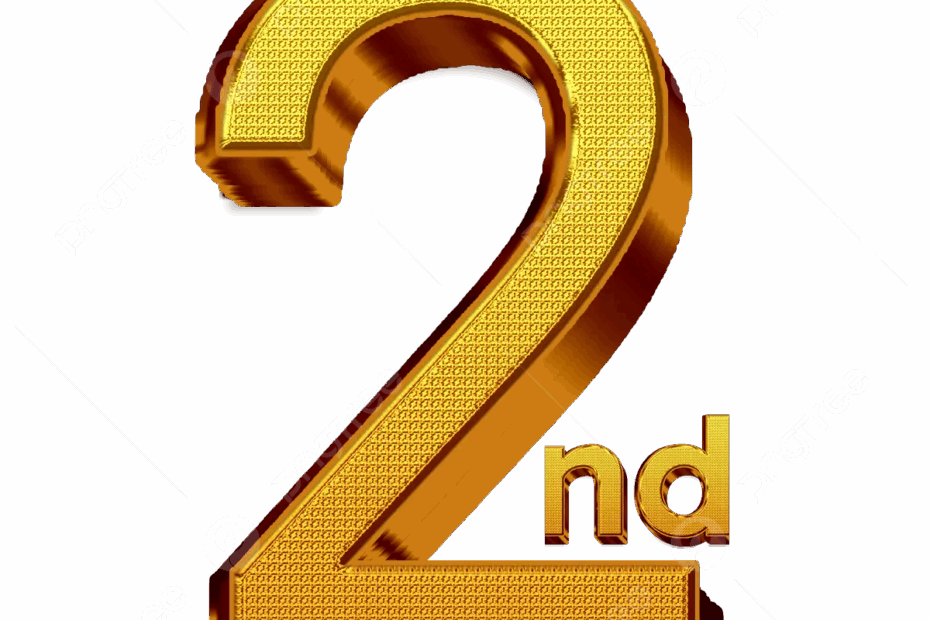 Light Golden Shiny 2nd Number Vector Shiny 3d Number 2nd Second