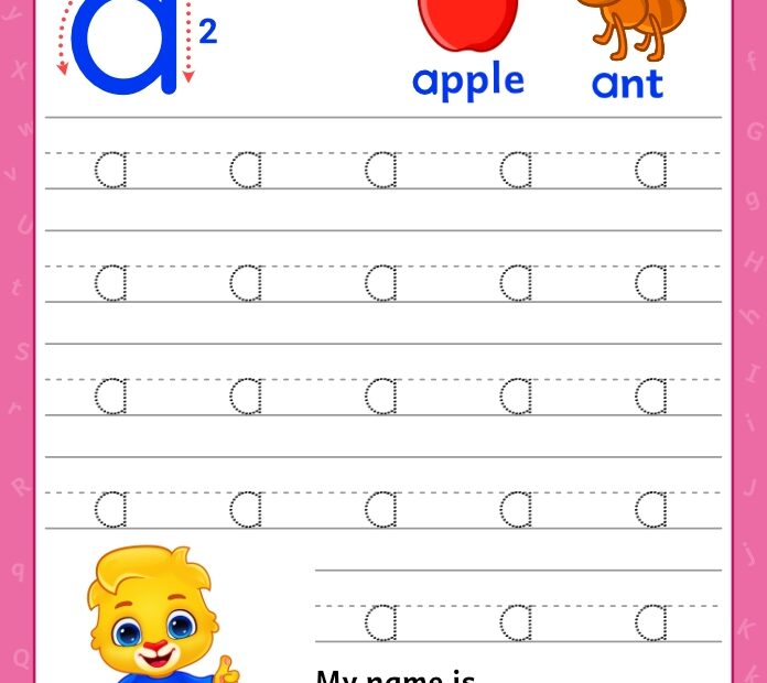 Lowercase Letter A Tracing Worksheets Trace Small Letter A Worksheet
