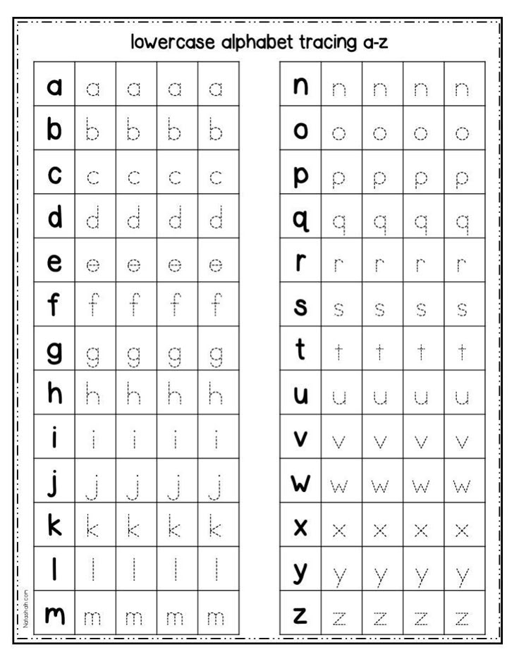 Lowercase Letter Tracing Worksheets Educational Printable Activities