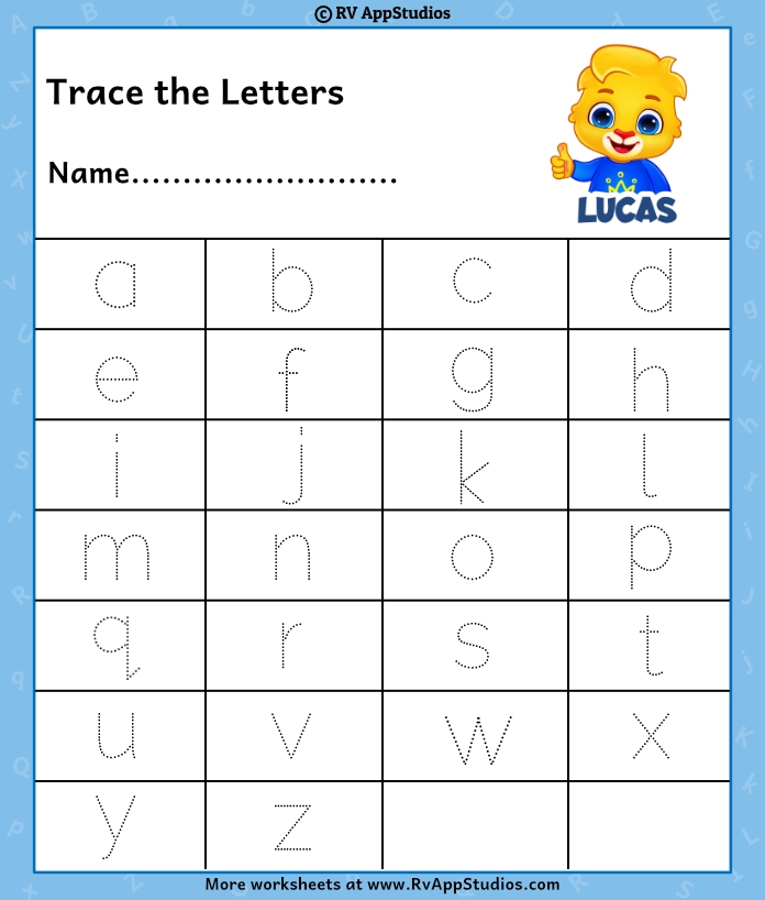 tracing alphabets printable worksheets free