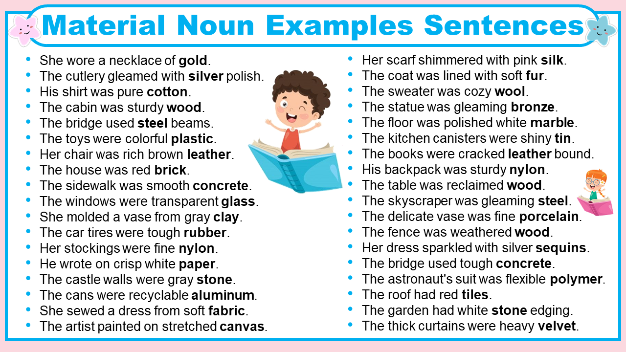 Material Noun Examples Sentences In English EasyEnglishPath