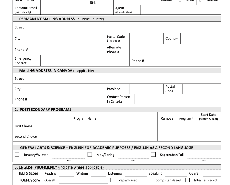 Mohawk College Application Form For International Students Fill And