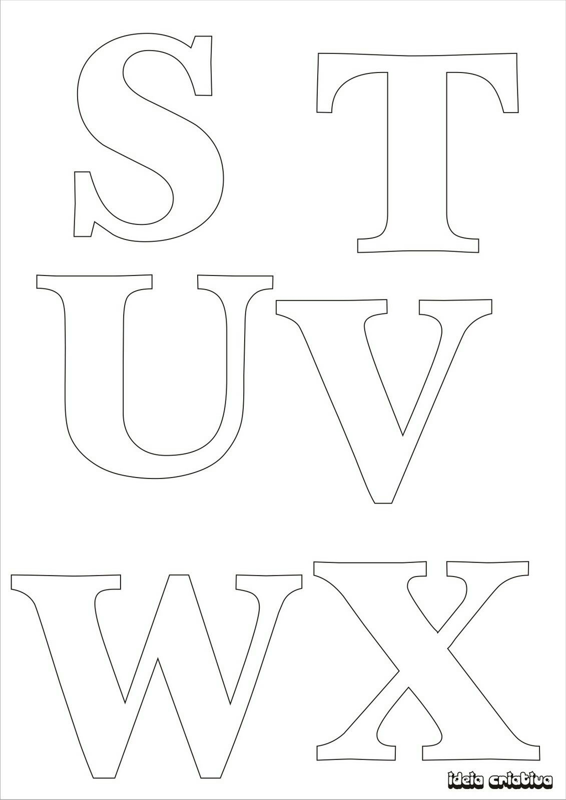 Molde De Letras Para Imprimir Alfabeto Completo Fonte Vazada Artofit